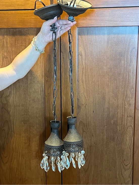 Arhaus Other - Two Arhaus Crystal Pendant Light Chandelier
